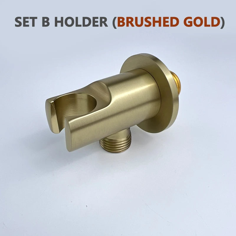 Square Hand Shower Bracket Brass Body Angel Adjustable