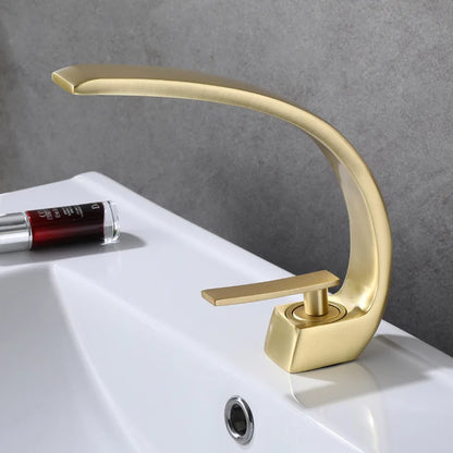Basin Faucet Modern Bathroom Mixer Tap Black Gold