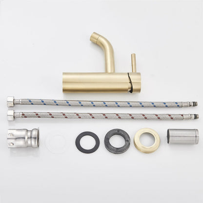 Brushed Gold Bathroom Faucet Modern Lavatory Vanity Sink