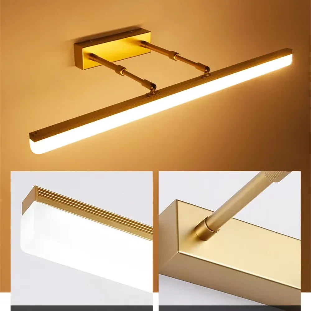 Led Simple Modern Waterproof Anti-Fog Retractable Mirror