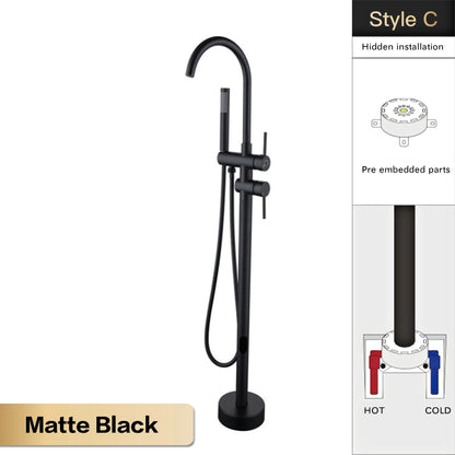 Aitana Luxury Black Brass Bathroom Faucet Floor Standing