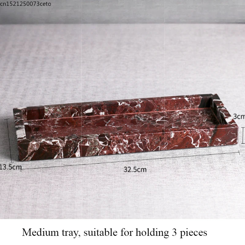 Natural Purple Red Marble Bathroom Lotion Bottle Toothbrush