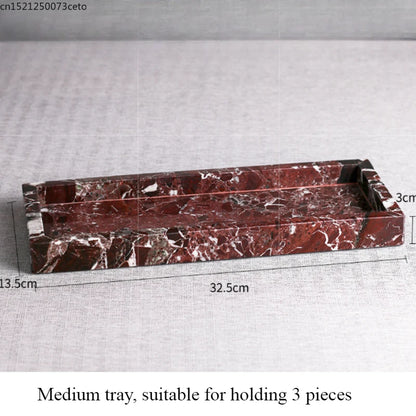 Natural Purple Red Marble Bathroom Lotion Bottle Toothbrush
