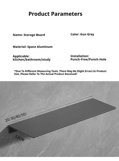 Gunmetal Grey Bathroom Toilet Shelf Wall-Mounted Perforated