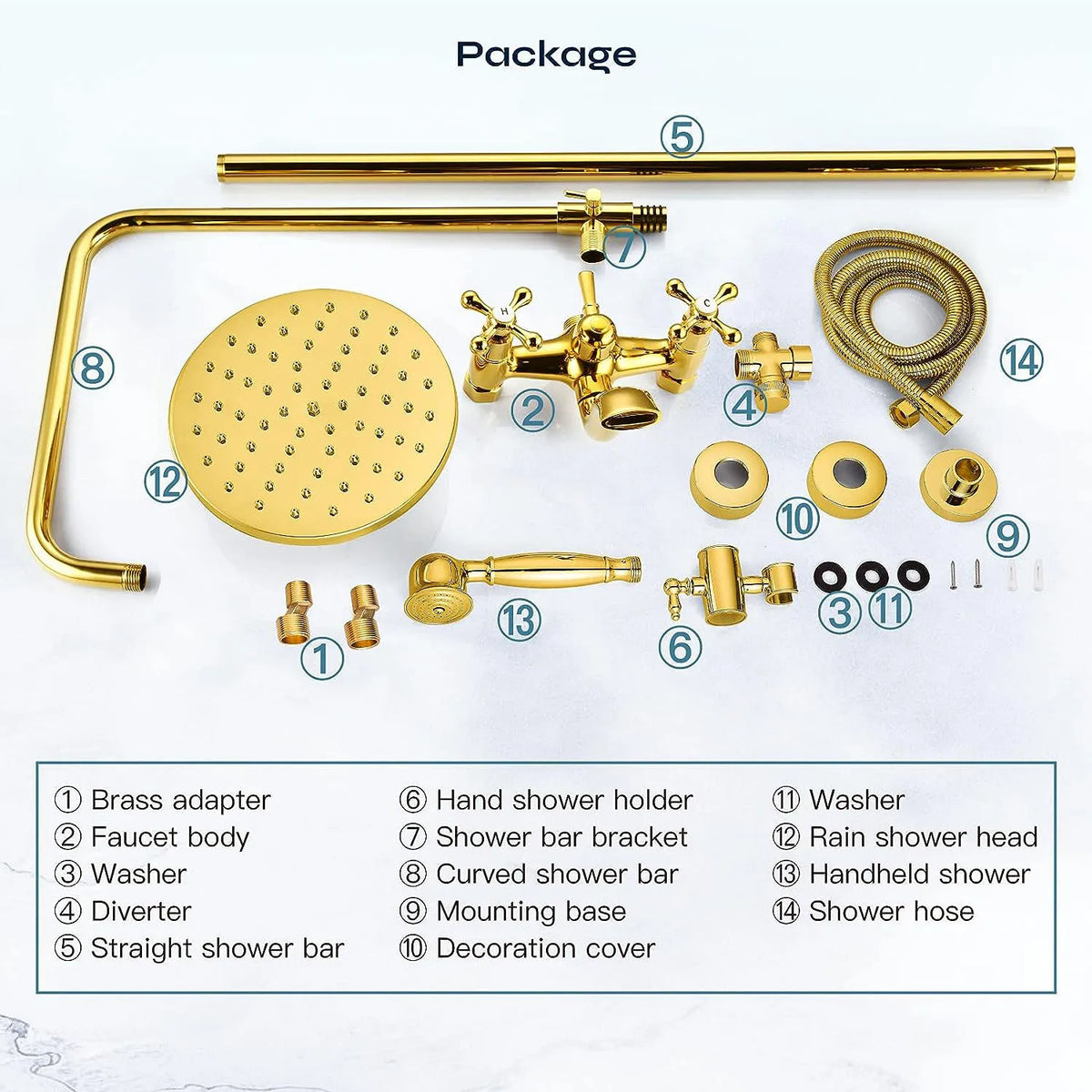 Zappo Antique Shower Wall Bathroom Bath Shower Faucet