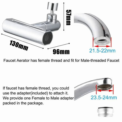 In Sink Faucet Universal Swivel Shower Head Splash