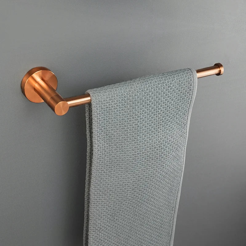 Brushed Rose Gold Bathroom Towel Rack Tissue Rack