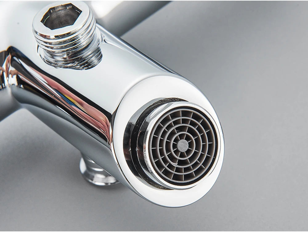 Chrome Mixer Thermostat Wall Mounted Thermostatic Shower Brass