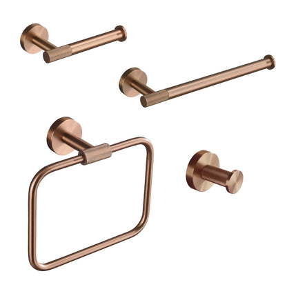 Brushed Rose Gold Brass Knurling Toilet Brush Holder
