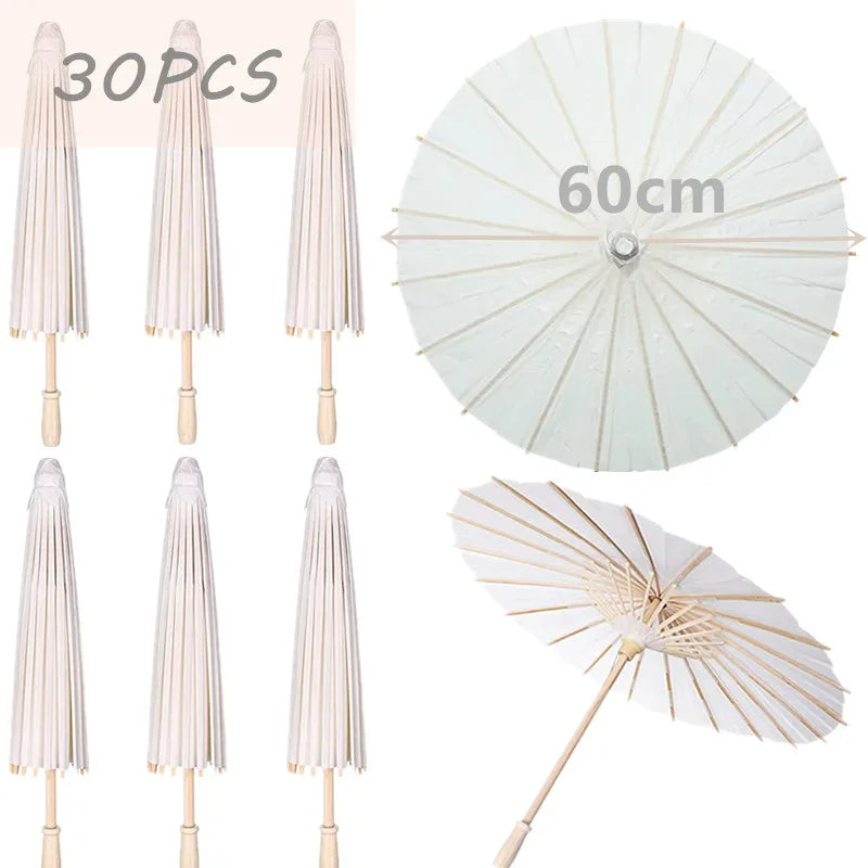 White Paper Parasol Wedding Photo Cosplay Prop Diy