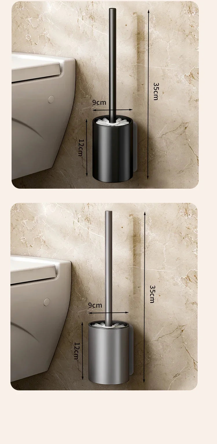 Bathroom Toilet Brush Holder Cleaning Space Aluminum Wall
