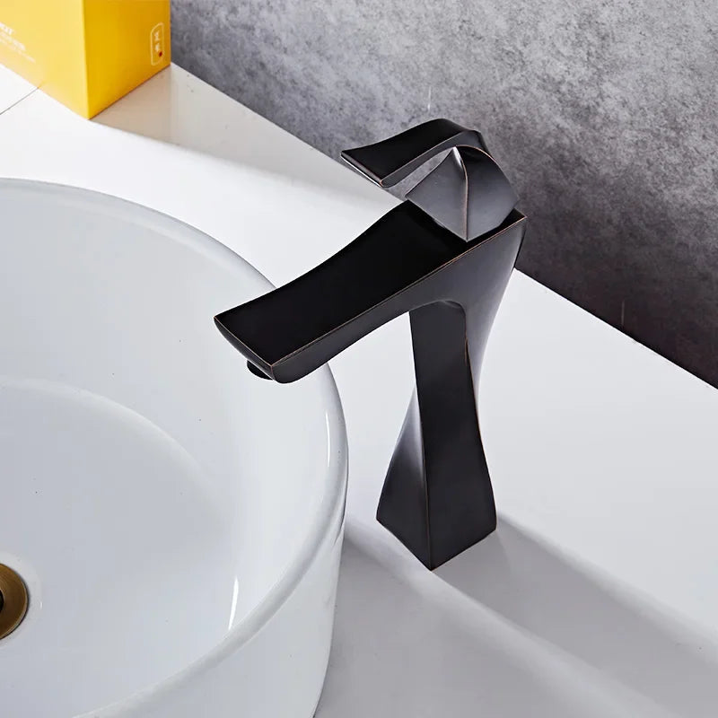 Design Basin Faucet Black Chrome Bathroom Sink Faucet