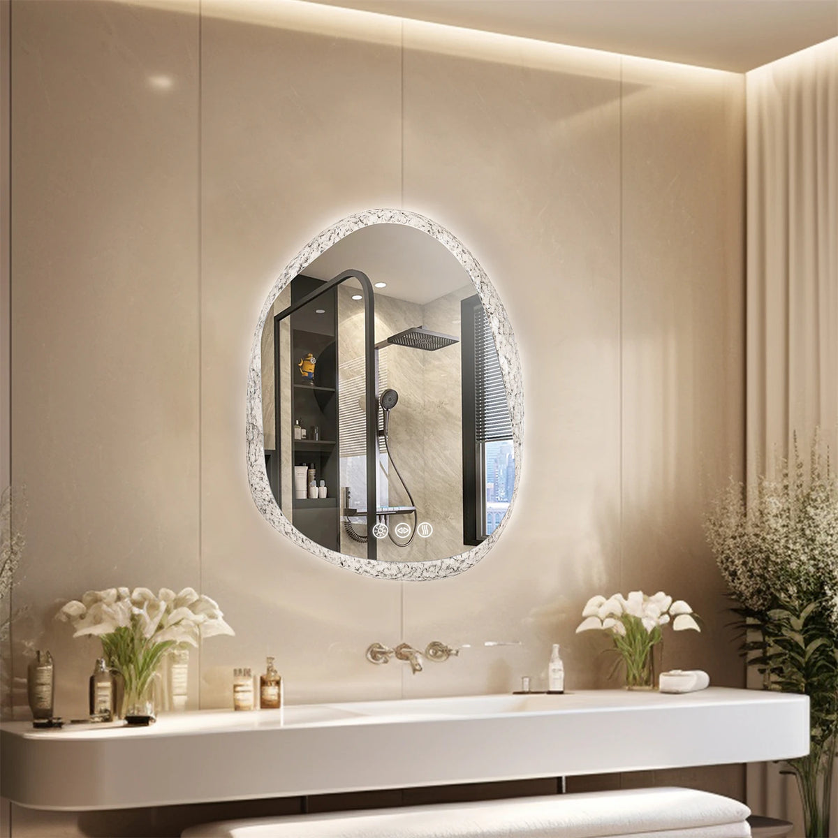 70/80/90cm Led Bathroom Mirror Lights Crystal Clear Glass