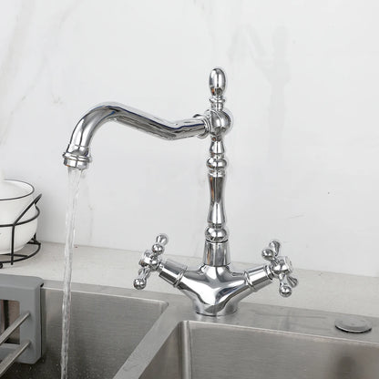 Kemaidi Golden Bathroom Basin Sink Faucet 360 Swivel