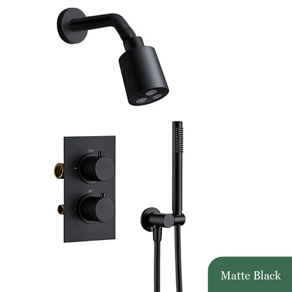Bathroom Faucet Dial Way Brushed Gold Thermostat Shower
