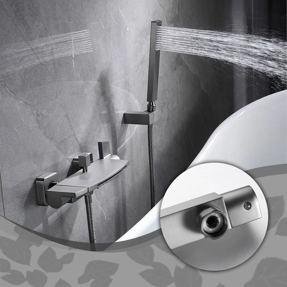 Modern Luxury Waterfall Bathtub Faucet Wall Mounted Bath