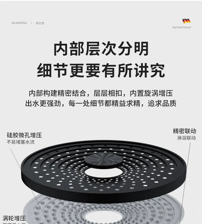 Large Flow Rainfall Shower Head 25cm Top Sprayer