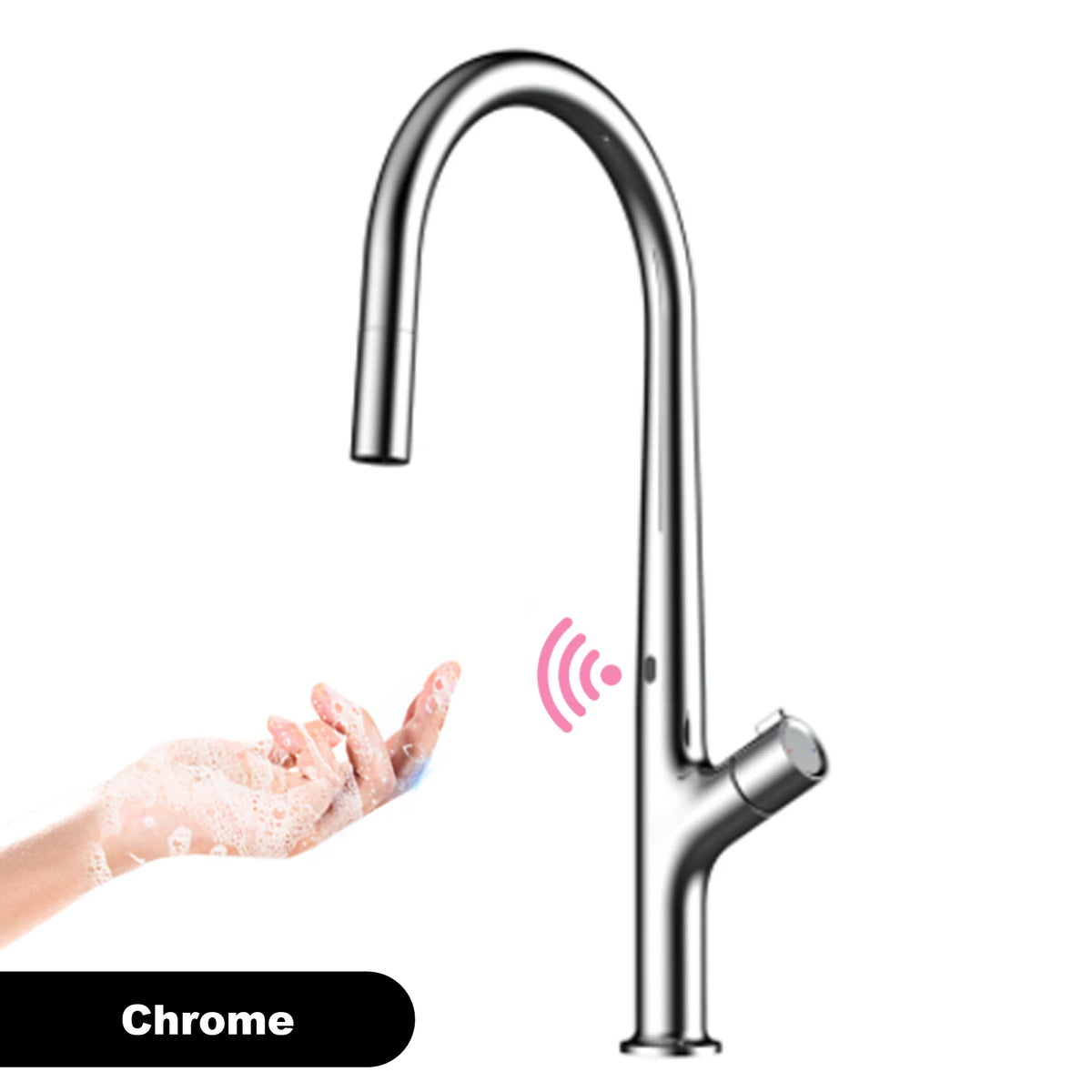 Modern Style Gun Gray Pull-Out Faucet Handle &Cold