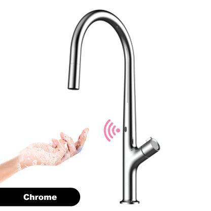 Modern Style Gun Gray Pull-Out Faucet Handle &Cold