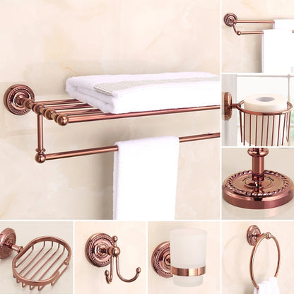 Bathroom Rose Gold Bath Towel Towel Ring Carved