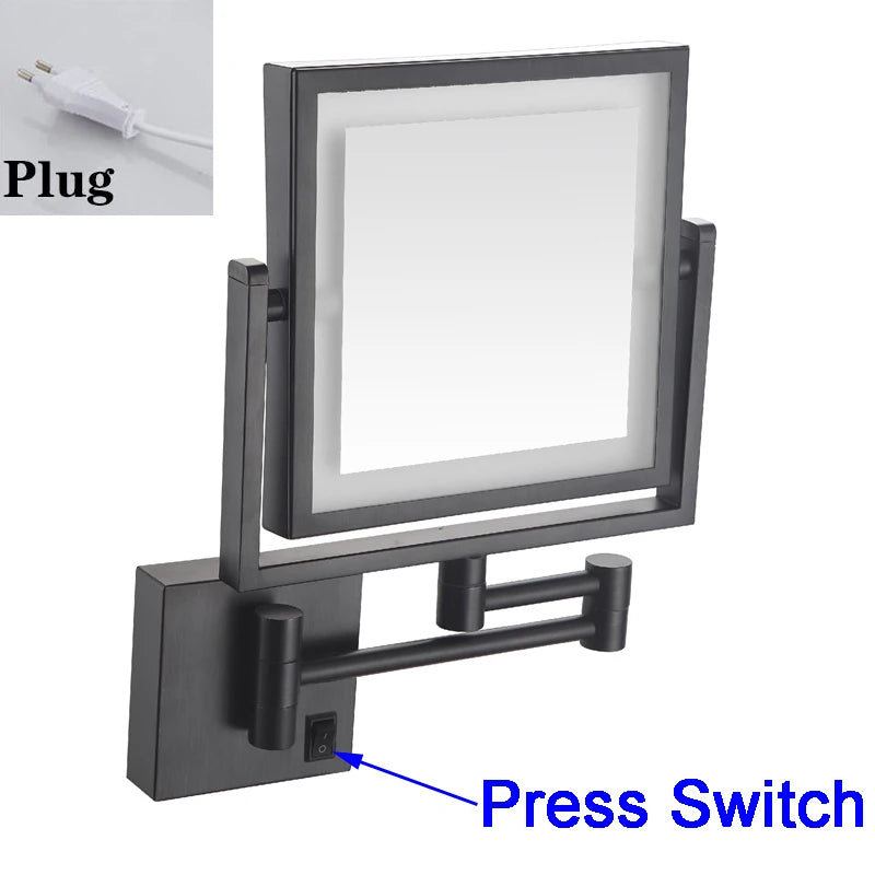 Led Bathroom Mirror 3x Magnifying Dual Arm Extendable