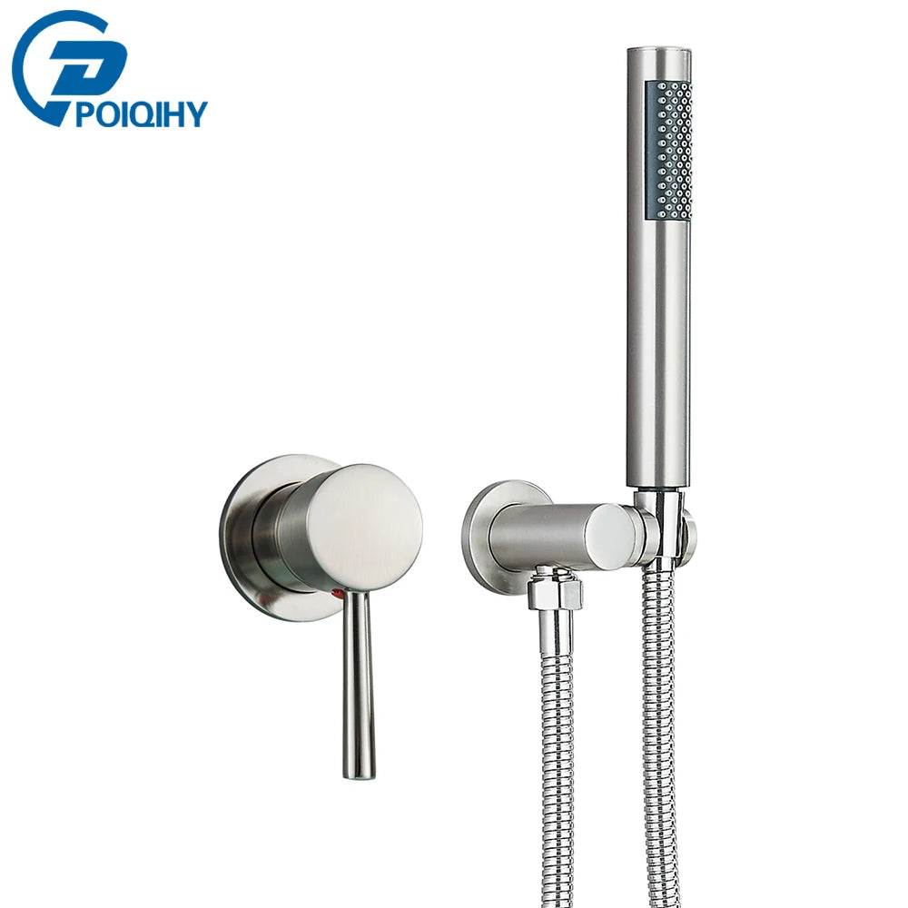 Brushed Gold Handheld Shower Bathroom Shower Faucet &