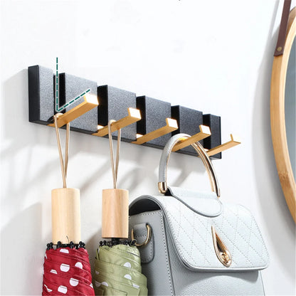 Black Towel Hanger Robe Hook Folding Clothes Hook