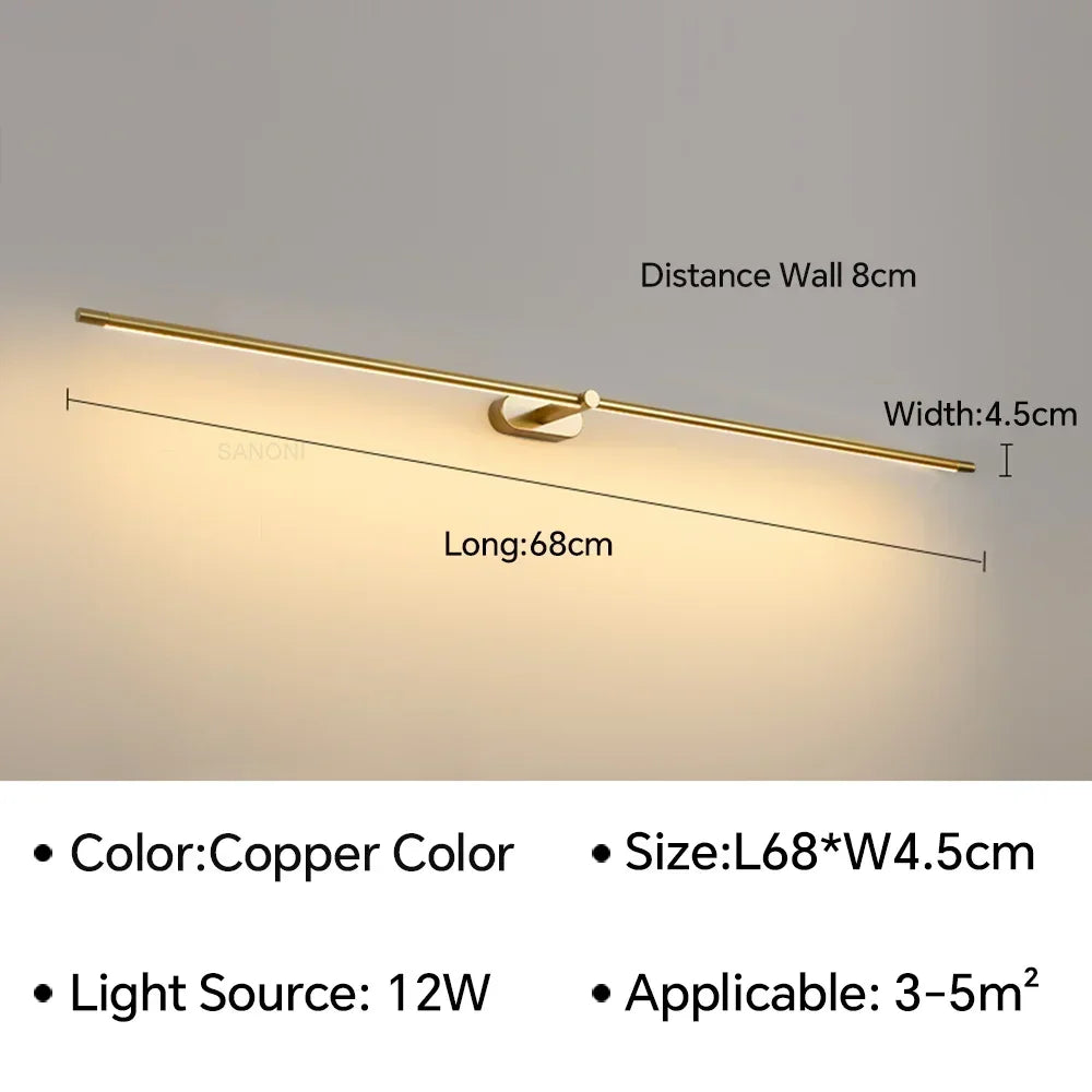 Nordic Slim Wall Sconce Lamp Bathroom Mirror Light