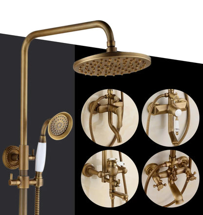 Bathroom Rain Shower Antique Bronze Wall Mounted Bath