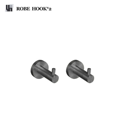 Grey Bathroom Hardware Kit Stainless Steel Round Wall