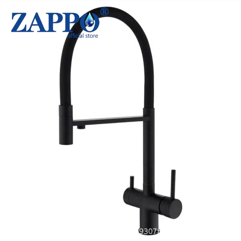 Zappo Grey 3-In-1 Faucet & Cold Mixer Tap