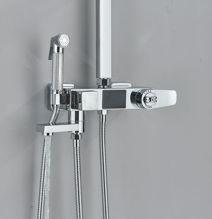 Chrome/Black Thermostat Shower Faucet Ways Bathroom Faucet