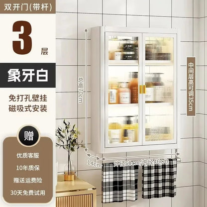 Modern Wall Mounted Bathroom Cabinet White Waterproof Storage