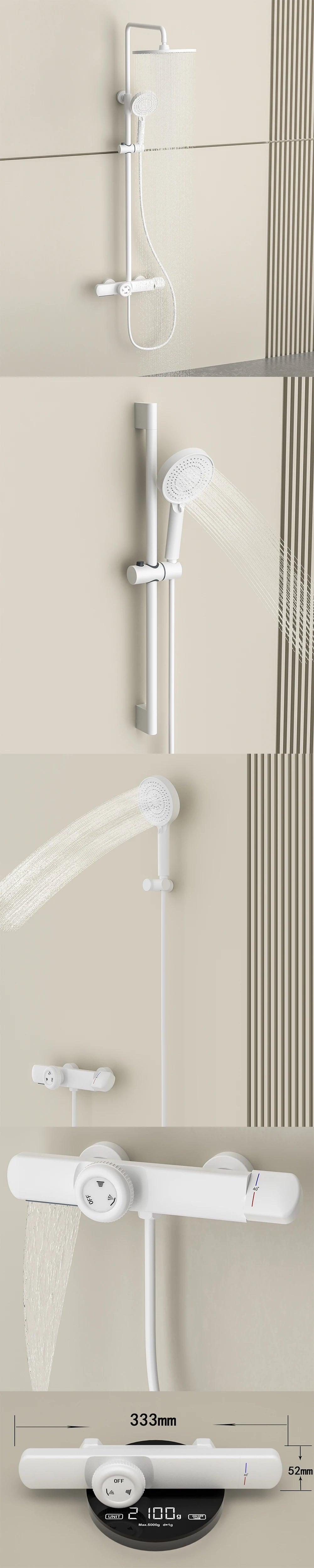 Luxury Solid Brass Smart Thermostatic Showers System Split