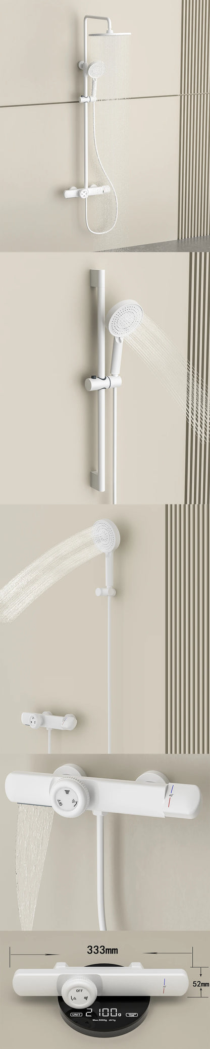 Luxury Solid Brass Smart Thermostatic Showers System Split