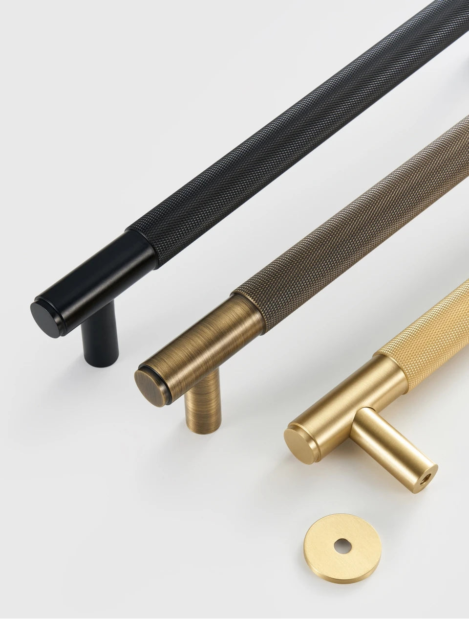 Nurlin Brass Door Double Sided Knurled Pull Bar