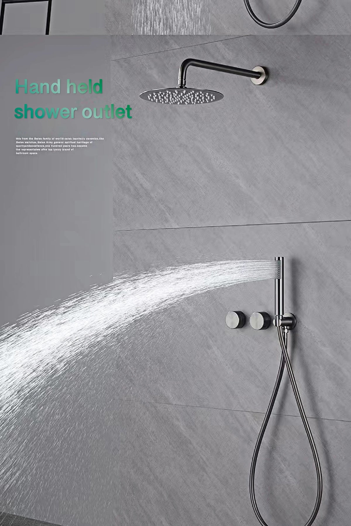 Luxury Gun Gray Brass Bathroom Shower System Concealed