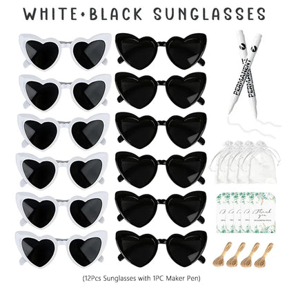 12-100pcs Wedding Sunglasses Guests Heart Shaped Sunglasses