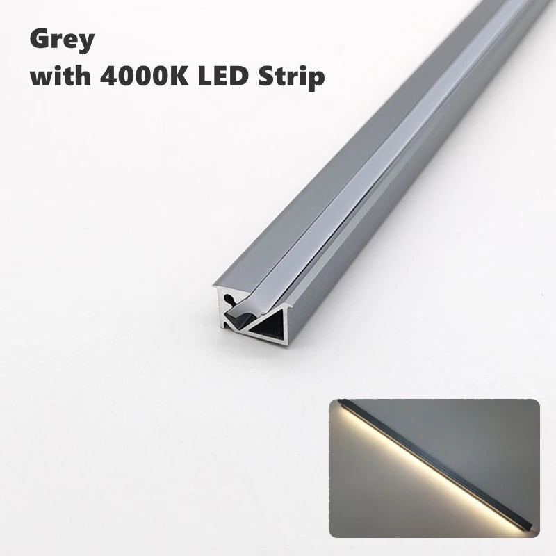 Ultra-Thin Hidden Recessed Cabinet Bar Light 45 Degree