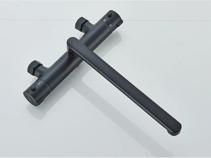 Chrome Black Bathtub Faucet Wall Mounted Thermostatic Shower