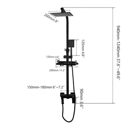 Sinlaku Rainfall Bathroom Shower Faucet Rack Shelf Bathtub
