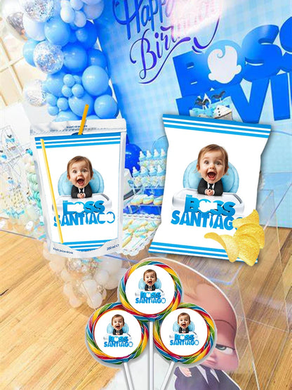 Personalized Boss Photo Party Chips Bag Crisp Packets