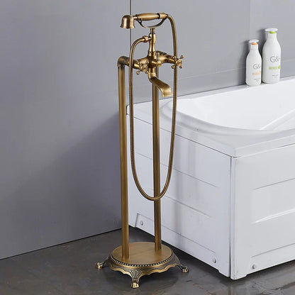 Brass Bathroom Faucet Bathtub Faucets 360 Rotation Floor