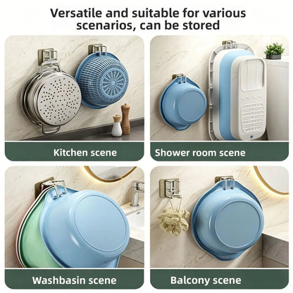 1/2pcs Stainless Steel Washbasin Hook Punch-Free Bathroom Rack