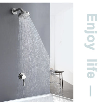 Shower Faucet System Stainless Steel Head Shower Wall