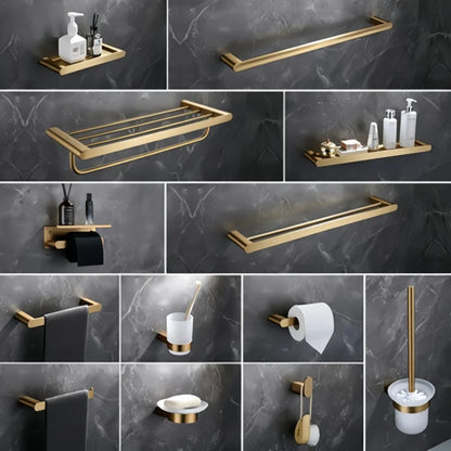 Brushed Gold Bathroom Toilet Brush Holder Toilet Paper