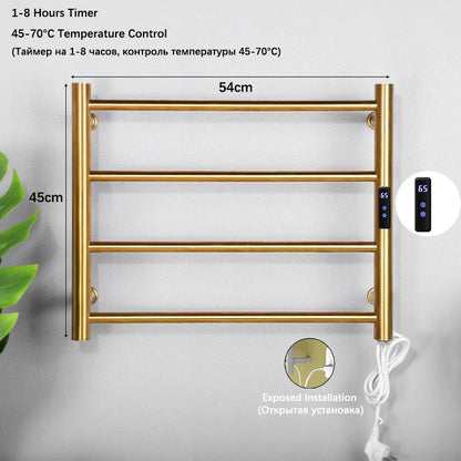 Bathroom Electric Heated Towel Rail Gold Smart Touch