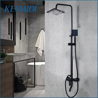Kemaidi Matte Black Shower Wall Mounted Rainfall Shower