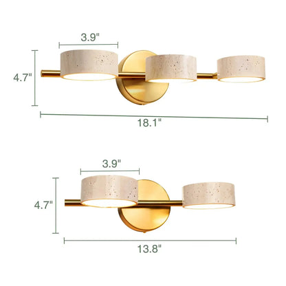 Natural Limestone Round Led Wall Lamp Double Sided