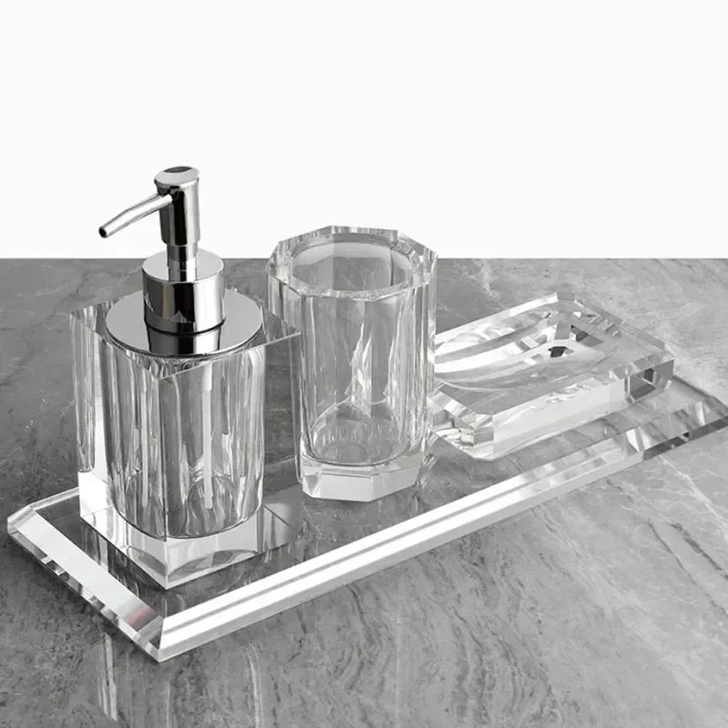 Light Luxury Crystal Bathroom Crystal Transparent Soap Dispenser
